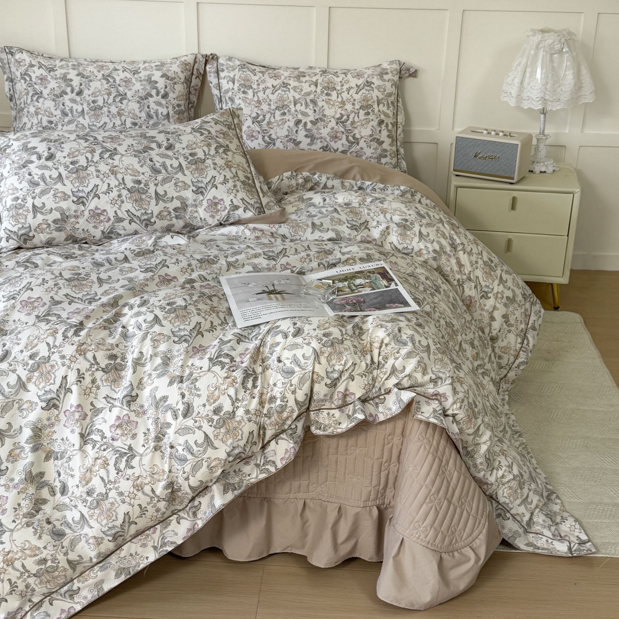 91家纺网 家纺一手货源 找家纺 星光耀 2026新款A类凉感天丝棉床盖四件套 凯西亚