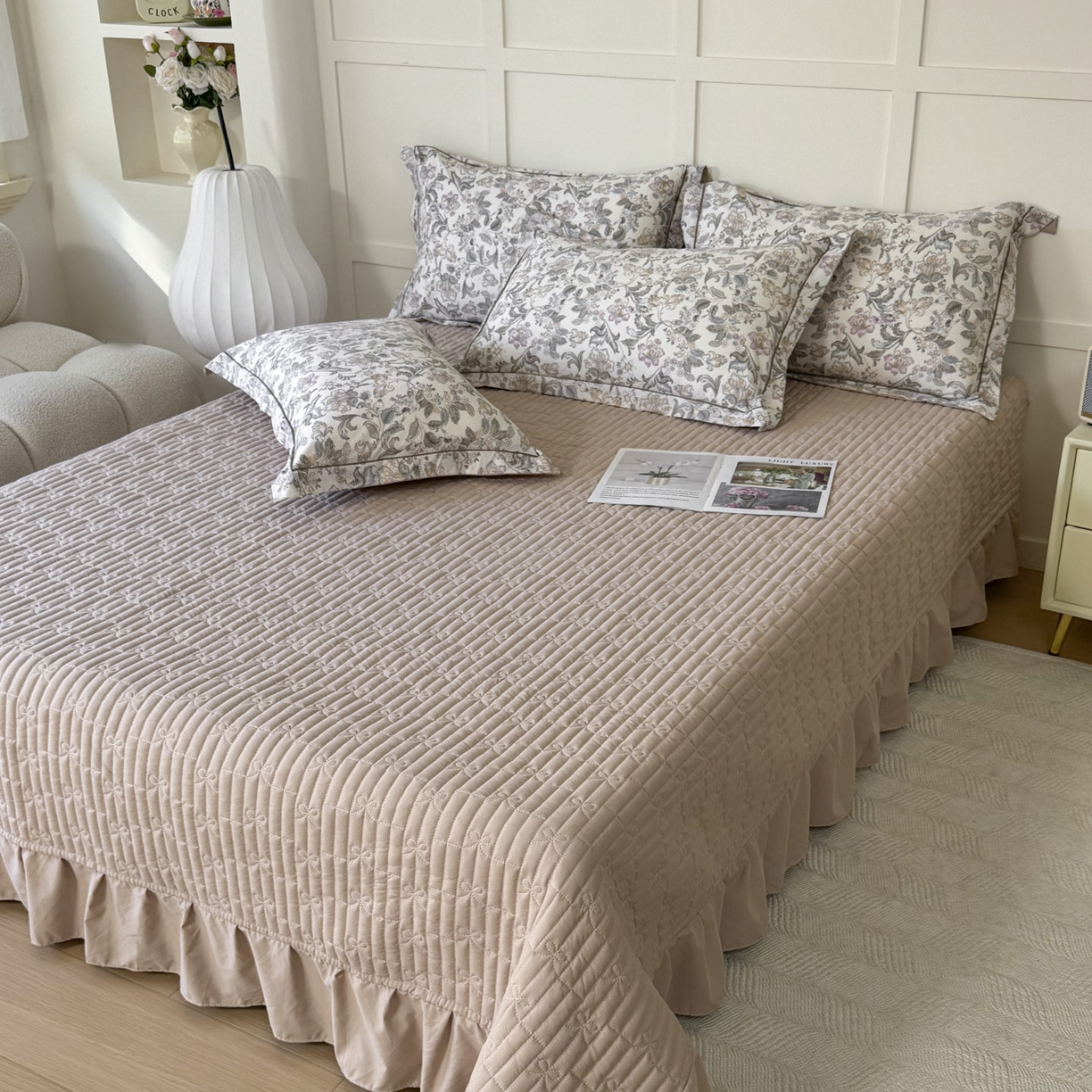 91家纺网 家纺一手货源 找家纺 星光耀 2026新款A类凉感天丝棉床盖四件套 凯西亚