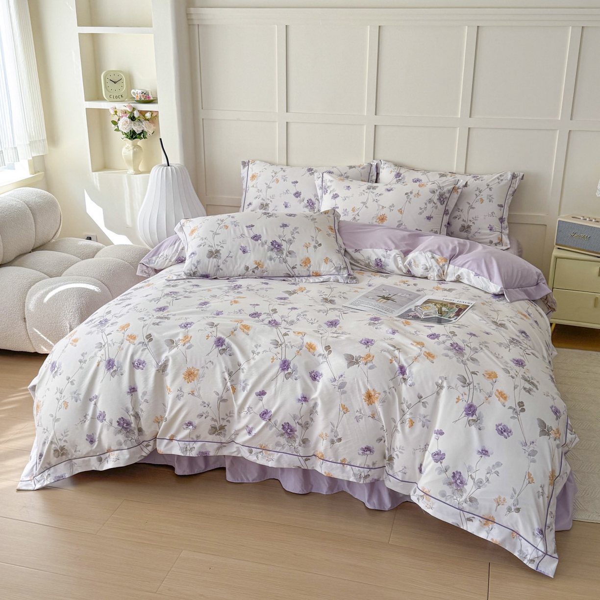 91家纺网 家纺一手货源 找家纺 星光耀 2026新款A类凉感天丝棉床盖四件套 雅枝