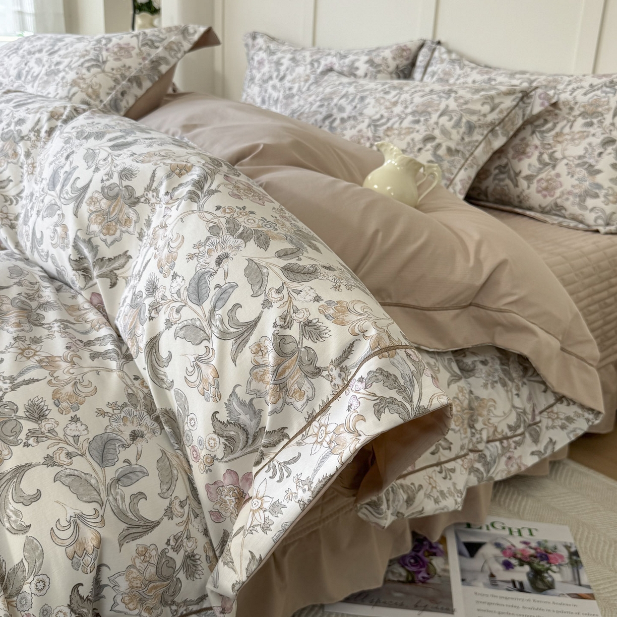 91家纺网 家纺一手货源 找家纺 星光耀 2026新款A类凉感天丝棉床盖四件套 凯西亚