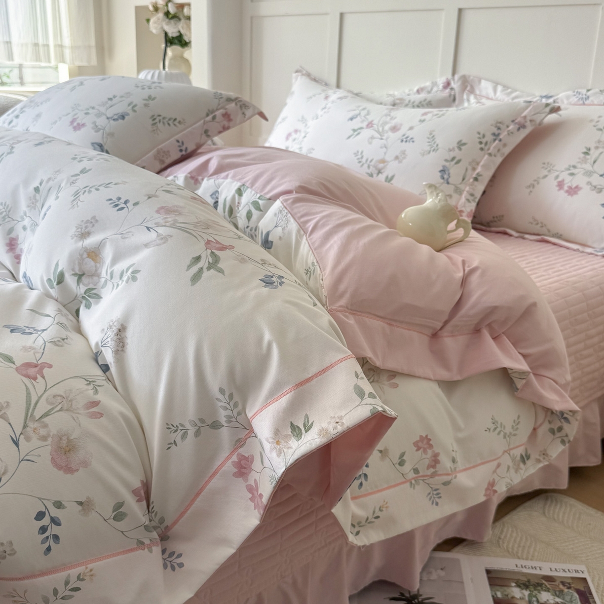 91家纺网 家纺一手货源 找家纺 星光耀 2026新款A类凉感天丝棉床盖四件套 未央