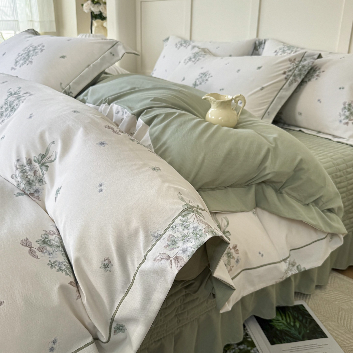 91家纺网 家纺一手货源 找家纺 星光耀 2026新款A类凉感天丝棉床盖四件套 花束