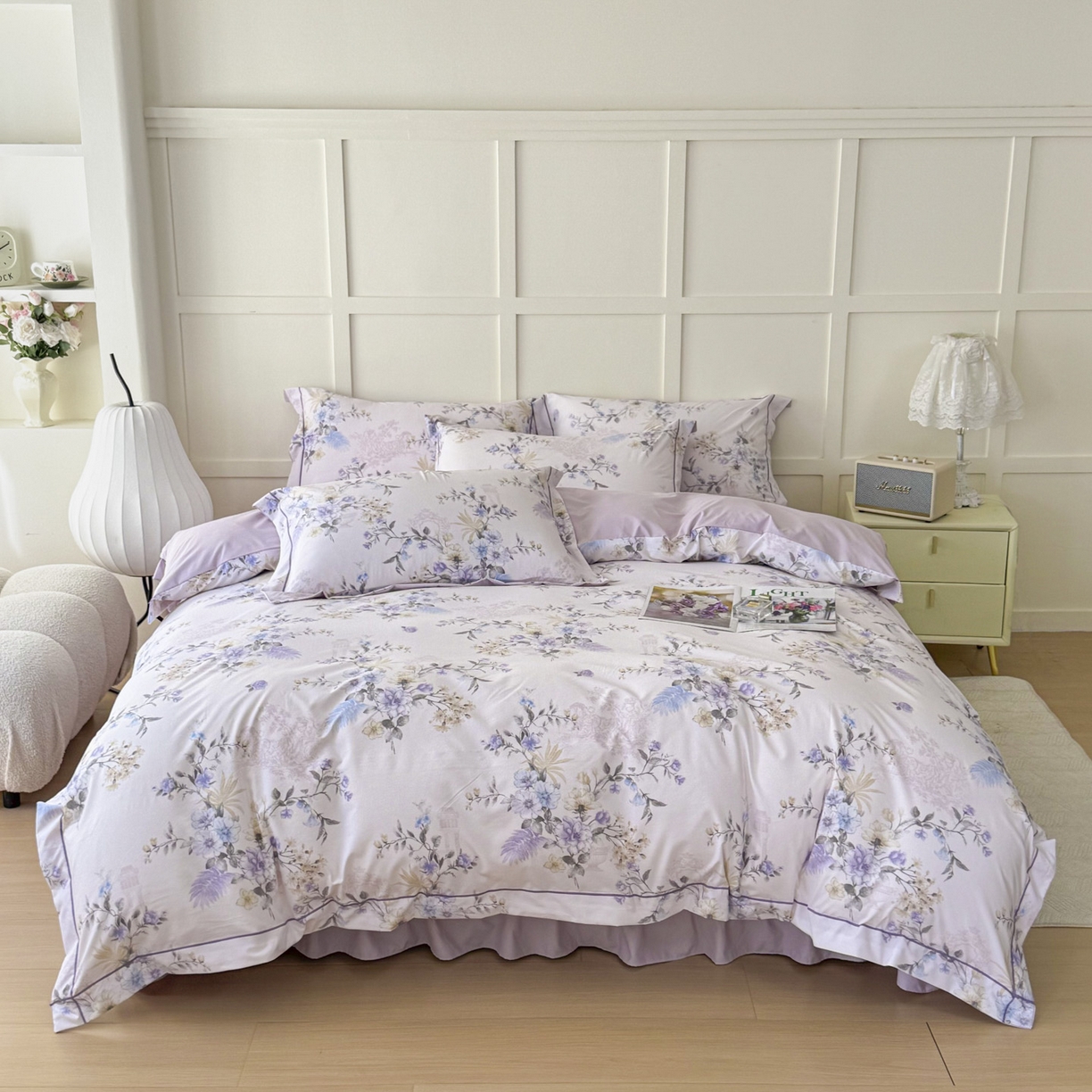 91家纺网 家纺一手货源 找家纺 星光耀 2026新款A类凉感天丝棉床盖四件套 华尔兹