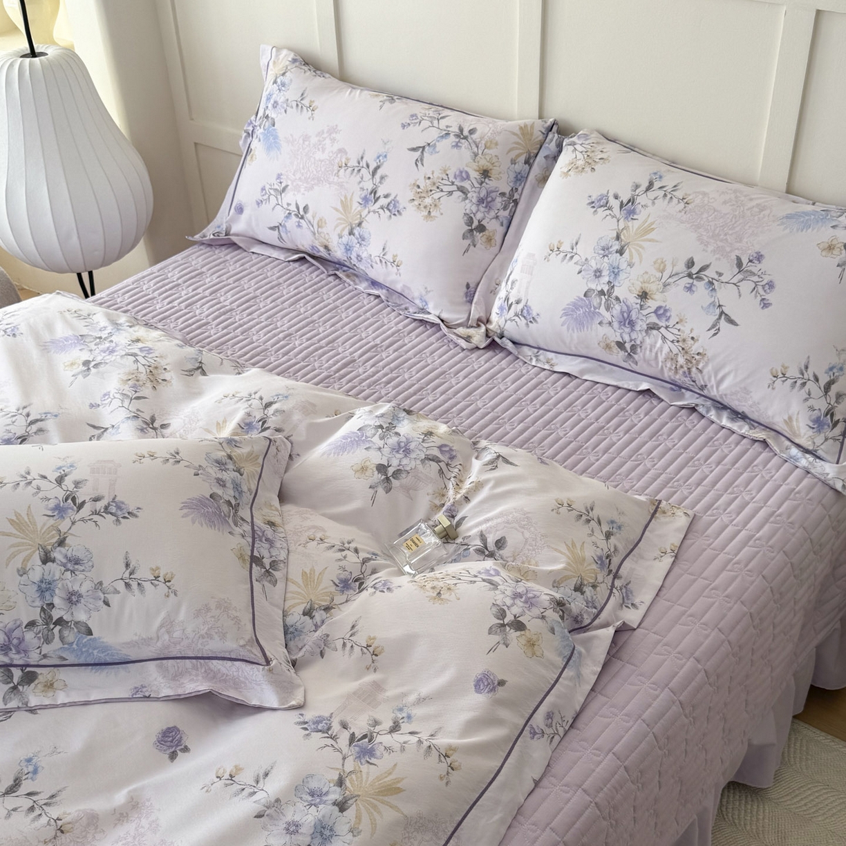 91家纺网 家纺一手货源 找家纺 星光耀 2026新款A类凉感天丝棉床盖四件套 华尔兹