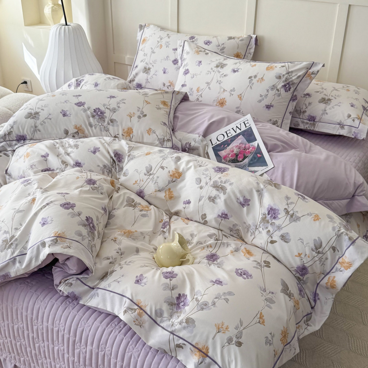 91家纺网 家纺一手货源 找家纺 星光耀 2026新款A类凉感天丝棉床盖四件套 雅枝