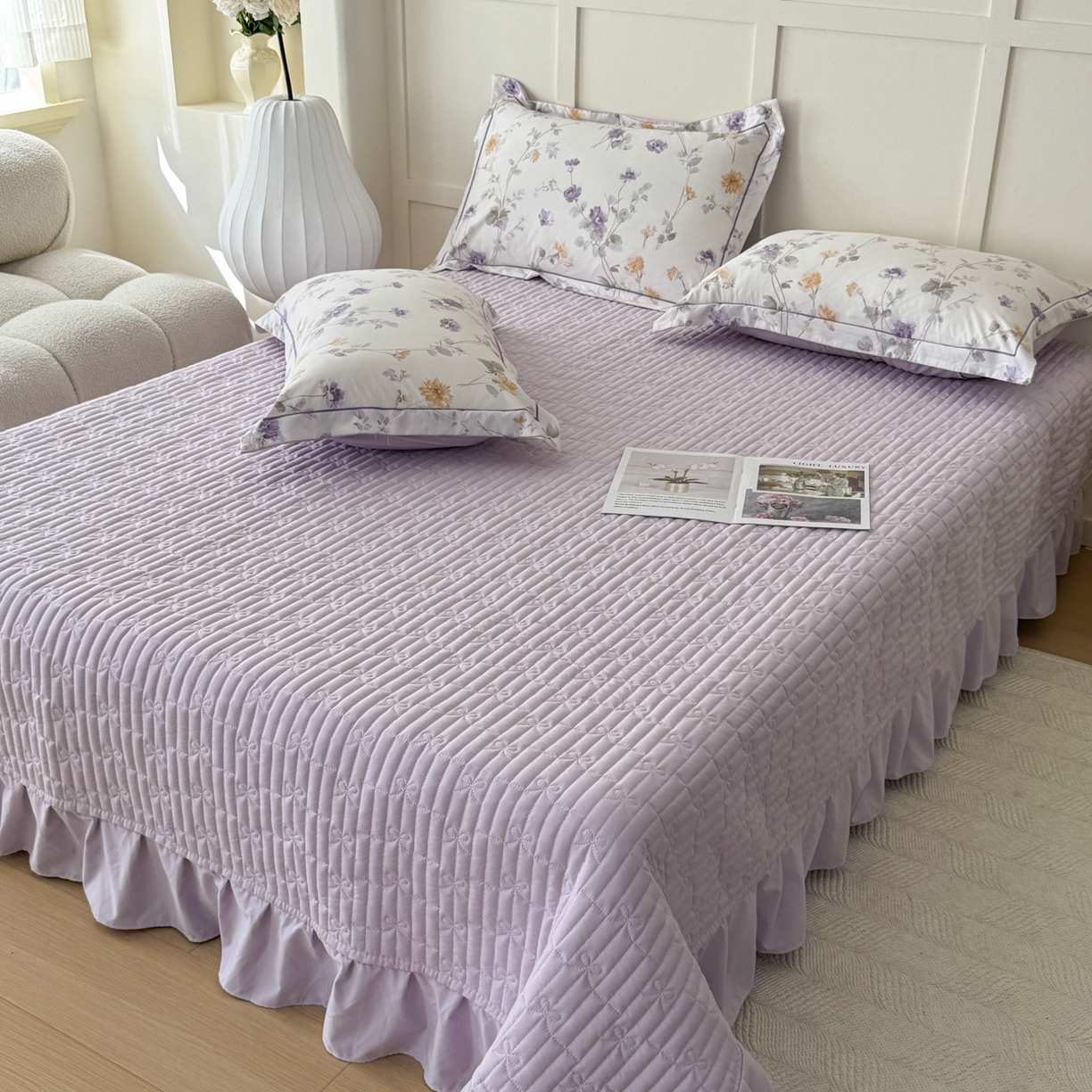 91家纺网 家纺一手货源 找家纺 星光耀 2026新款A类凉感天丝棉床盖四件套 雅枝