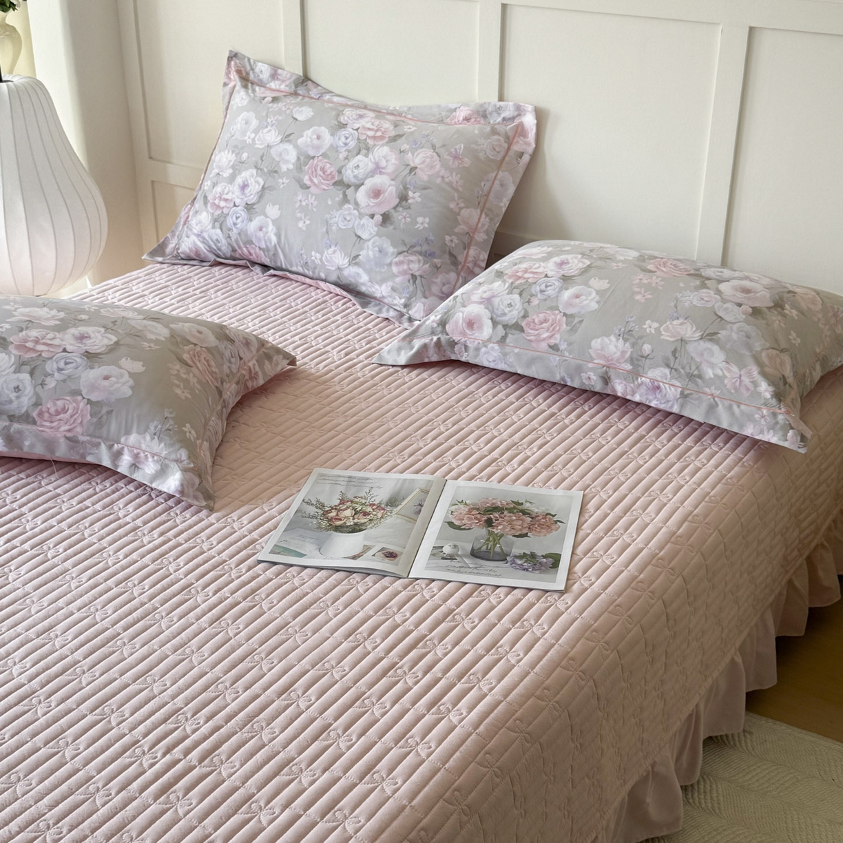 91家纺网 家纺一手货源 找家纺 星光耀 2026新款A类凉感天丝棉床盖四件套 莫奈花园