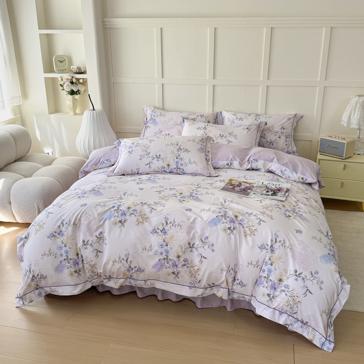 91家纺网 家纺一手货源 找家纺 星光耀 2026新款A类凉感天丝棉床盖四件套 华尔兹