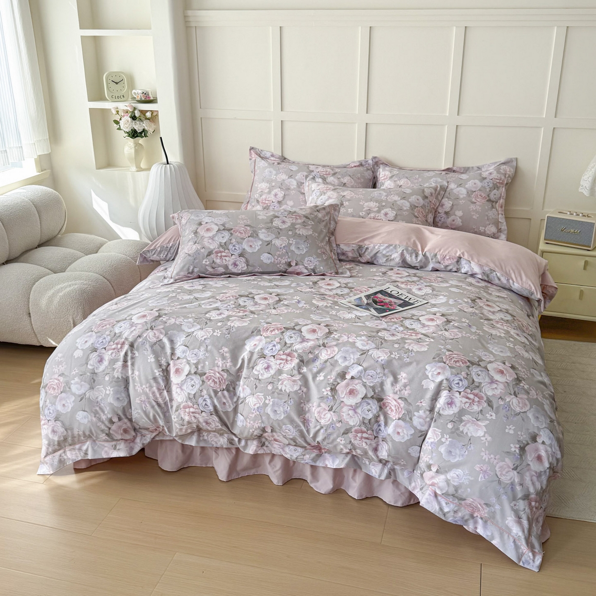 91家纺网 家纺一手货源 找家纺 星光耀 2026新款A类凉感天丝棉床盖四件套 莫奈花园