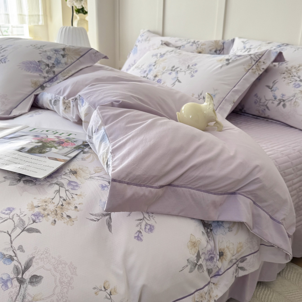 91家纺网 家纺一手货源 找家纺 星光耀 2026新款A类凉感天丝棉床盖四件套 华尔兹