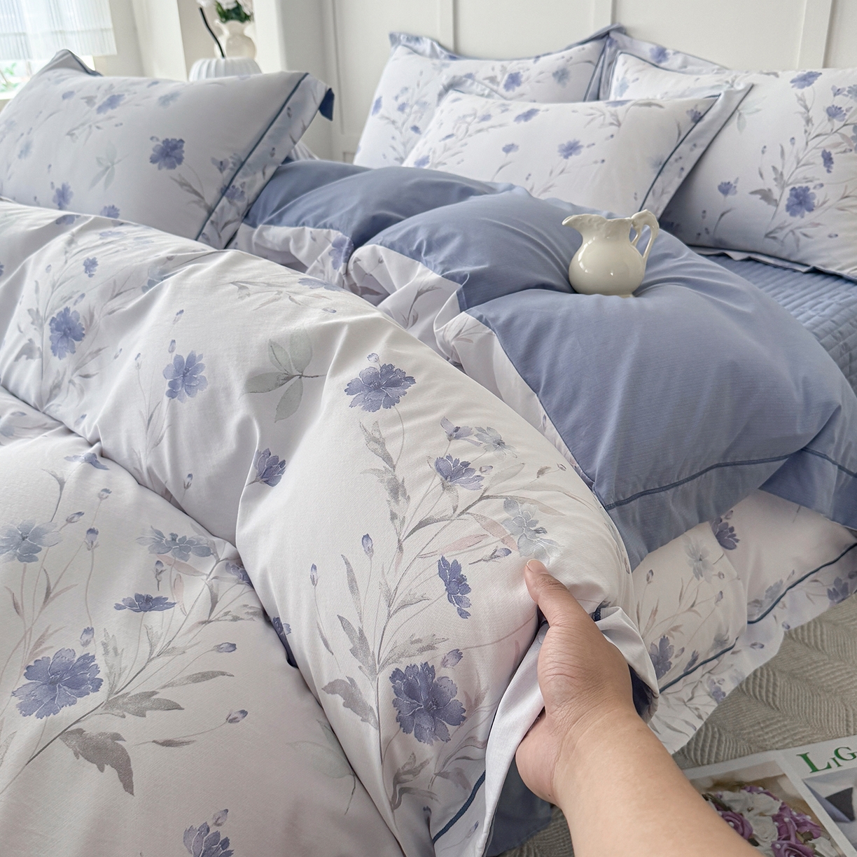 91家纺网 家纺一手货源 找家纺 星光耀 2026新款A类凉感天丝棉床盖四件套 温岚