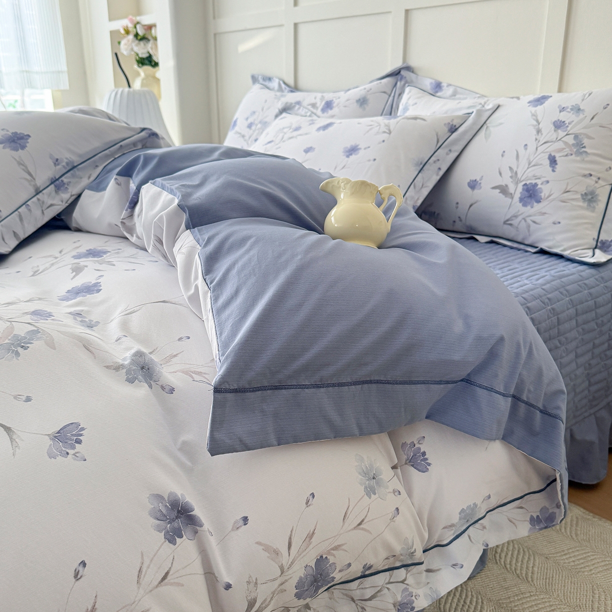 91家纺网 家纺一手货源 找家纺 星光耀 2026新款A类凉感天丝棉床盖四件套 温岚