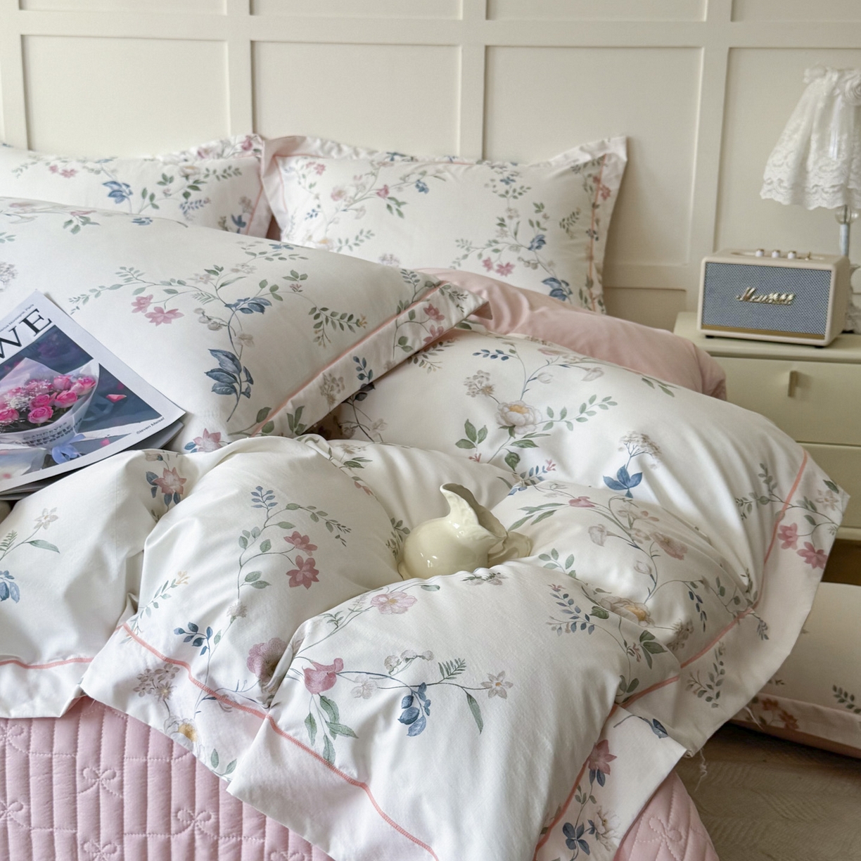 91家纺网 家纺一手货源 找家纺 星光耀 2026新款A类凉感天丝棉床盖四件套 未央