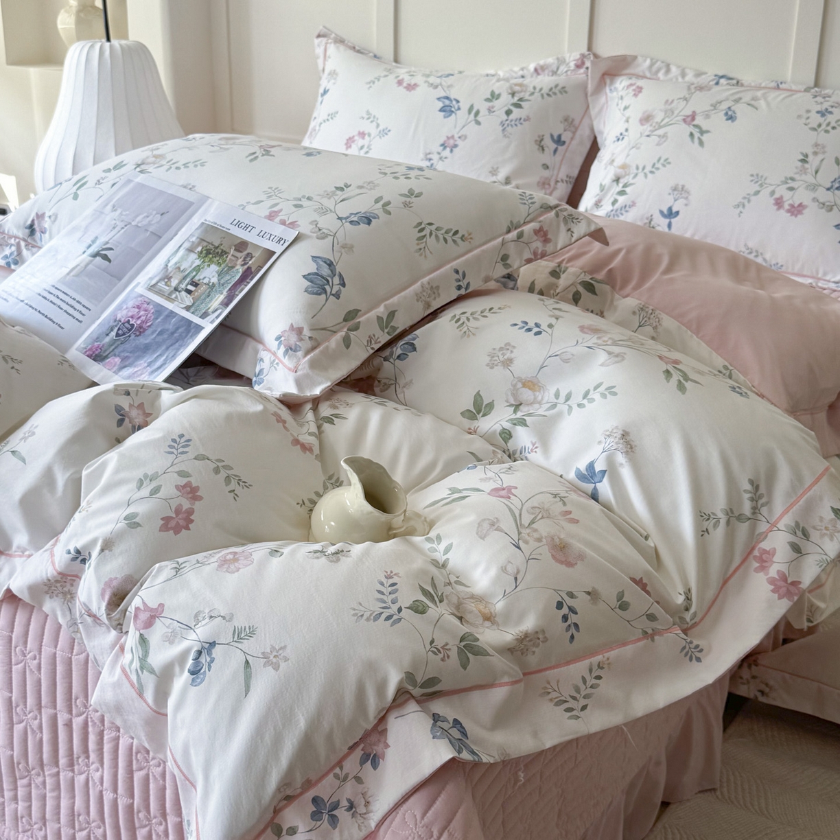 91家纺网 家纺一手货源 找家纺 星光耀 2026新款A类凉感天丝棉床盖四件套 未央