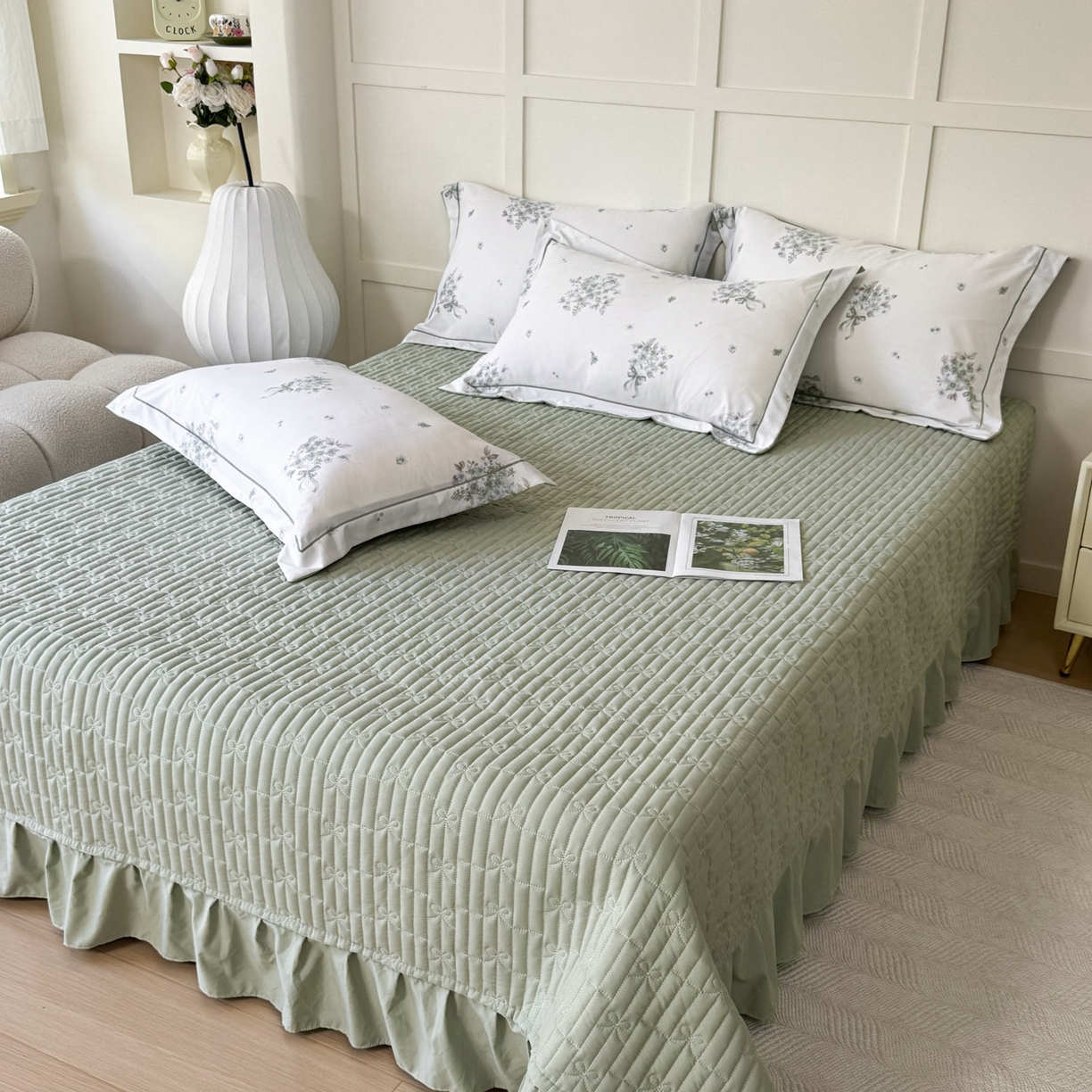 91家纺网 家纺一手货源 找家纺 星光耀 2026新款A类凉感天丝棉床盖四件套 花束