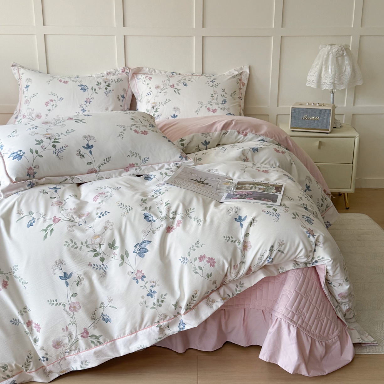 91家纺网 家纺一手货源 找家纺 星光耀 2026新款A类凉感天丝棉床盖四件套 未央