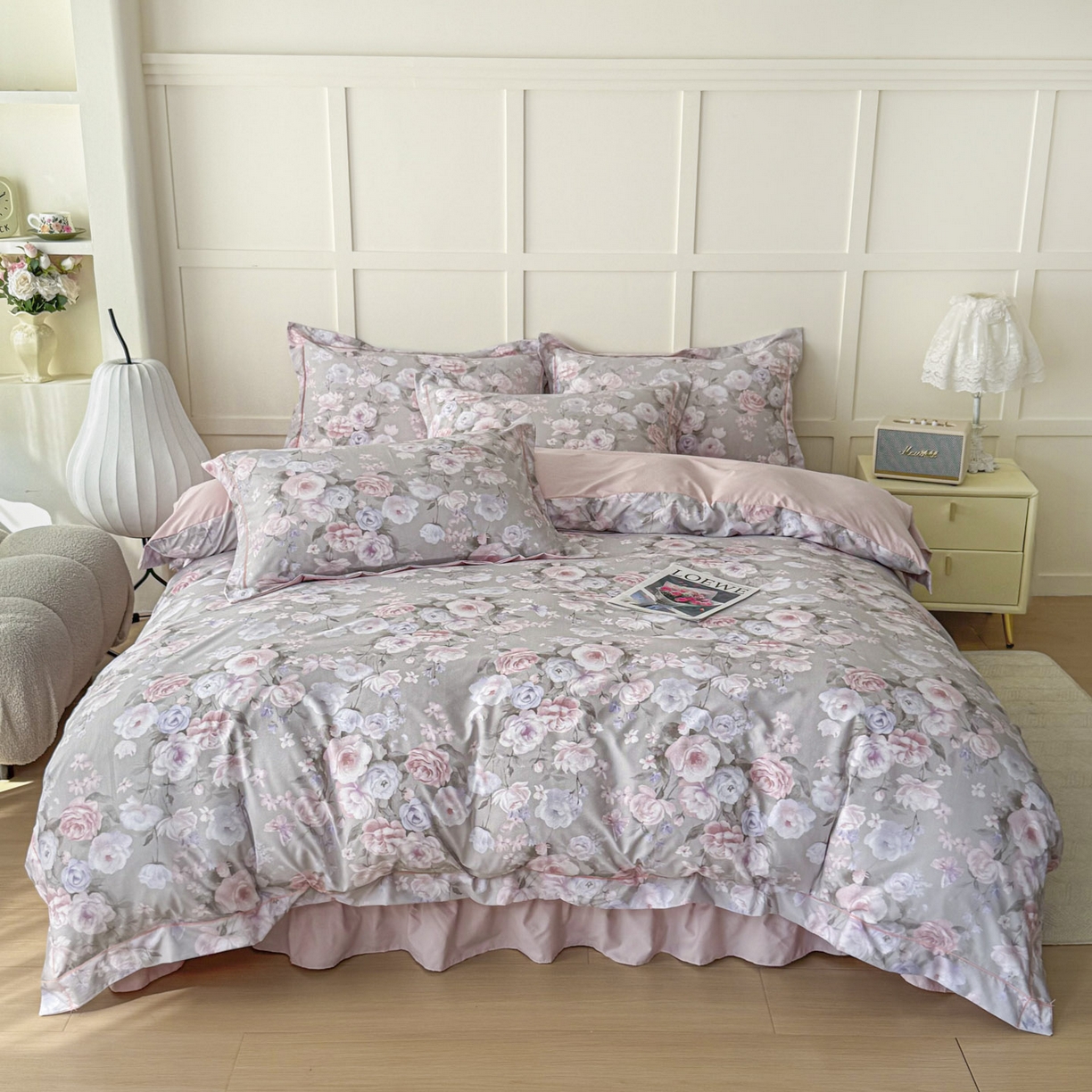 91家纺网 家纺一手货源 找家纺 星光耀 2026新款A类凉感天丝棉床盖四件套 莫奈花园