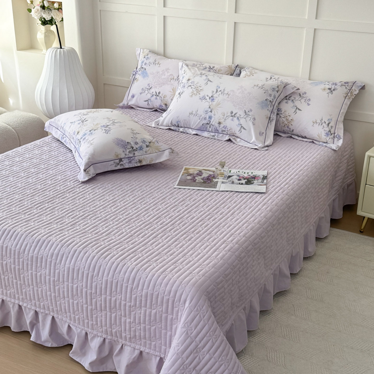 91家纺网 家纺一手货源 找家纺 星光耀 2026新款A类凉感天丝棉床盖四件套 华尔兹