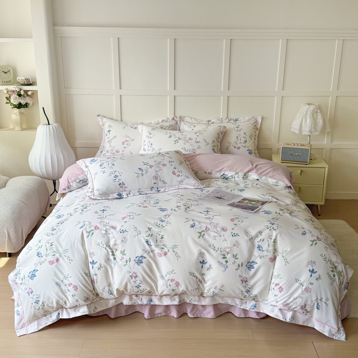 91家纺网 家纺一手货源 找家纺 星光耀 2026新款A类凉感天丝棉床盖四件套 未央