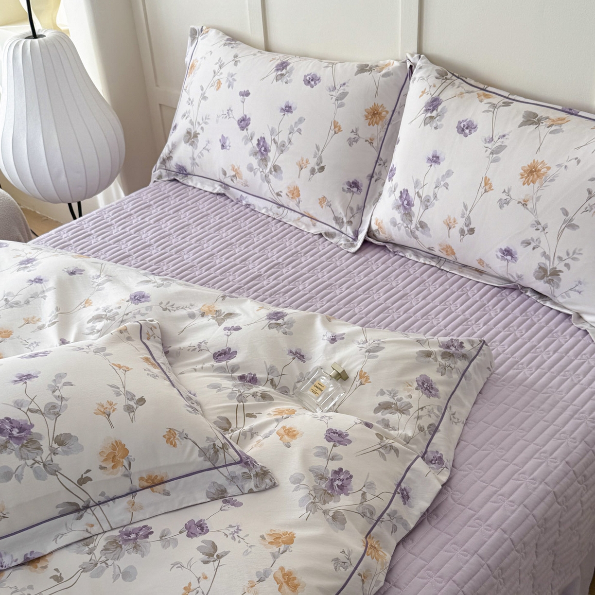 91家纺网 家纺一手货源 找家纺 星光耀 2026新款A类凉感天丝棉床盖四件套 雅枝