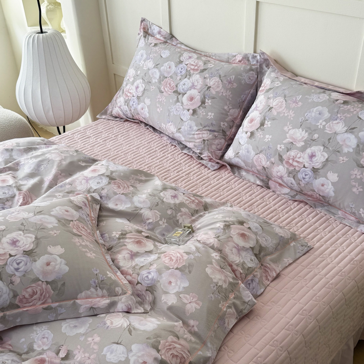 91家纺网 家纺一手货源 找家纺 星光耀 2026新款A类凉感天丝棉床盖四件套 莫奈花园