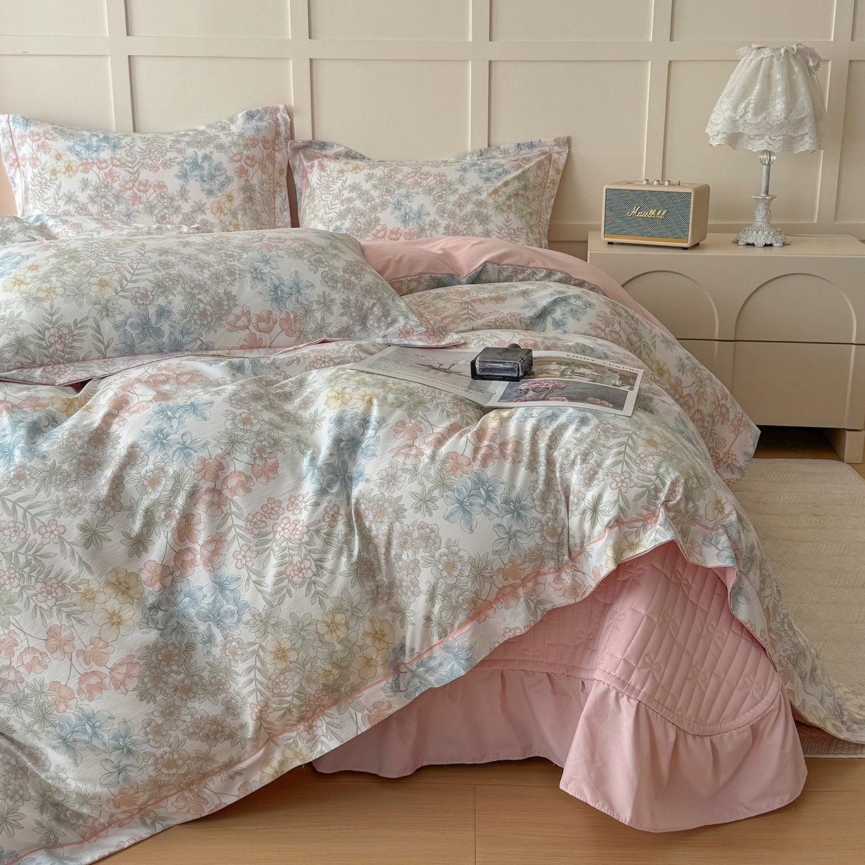 91家纺网 家纺一手货源 找家纺 星光耀 2026新款A类凉感天丝棉床盖四件套 初夏