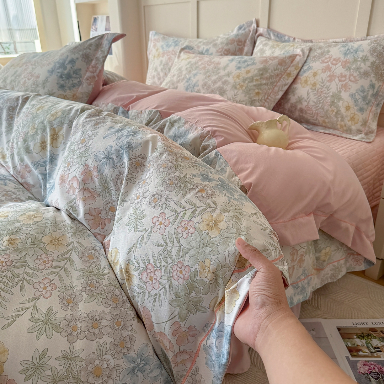 91家纺网 家纺一手货源 找家纺 星光耀 2026新款A类凉感天丝棉床盖四件套 初夏