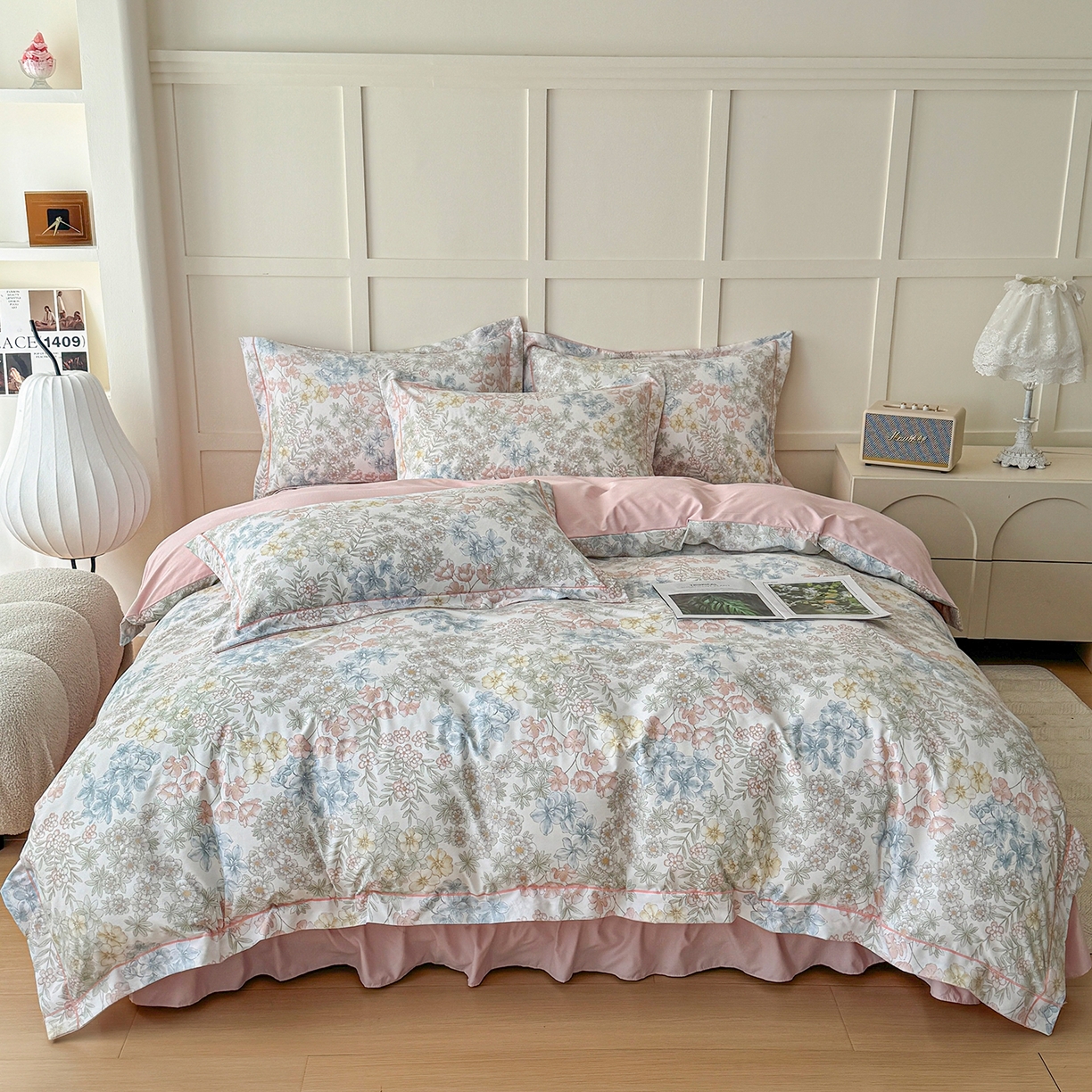 91家纺网 家纺一手货源 找家纺 星光耀 2026新款A类凉感天丝棉床盖四件套 初夏