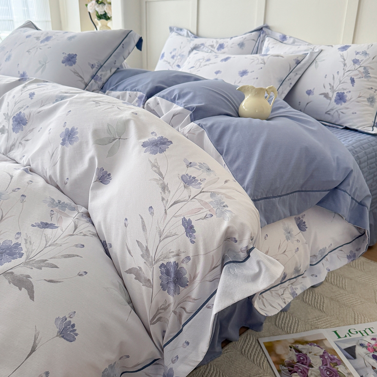 91家纺网 家纺一手货源 找家纺 星光耀 2026新款A类凉感天丝棉床盖四件套 温岚