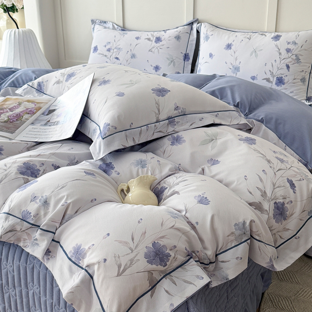 91家纺网 家纺一手货源 找家纺 星光耀 2026新款A类凉感天丝棉床盖四件套 温岚