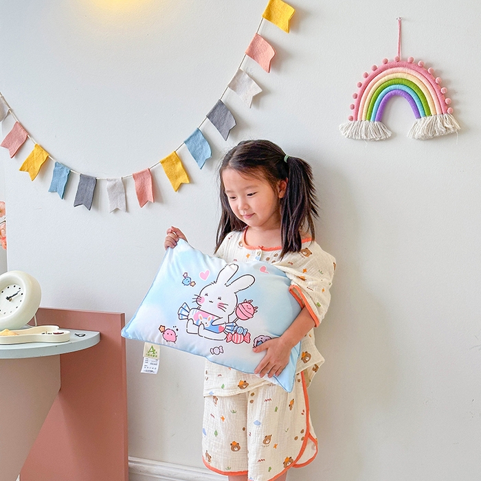 2026新款卡通儿童枕头婴幼儿园可爱小枕头30*50cm 奶糖兔兔
