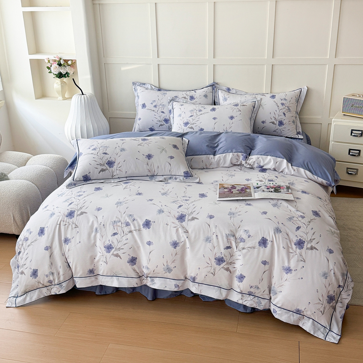 91家纺网 家纺一手货源 找家纺 星光耀 2026新款A类凉感天丝棉床盖四件套 温岚