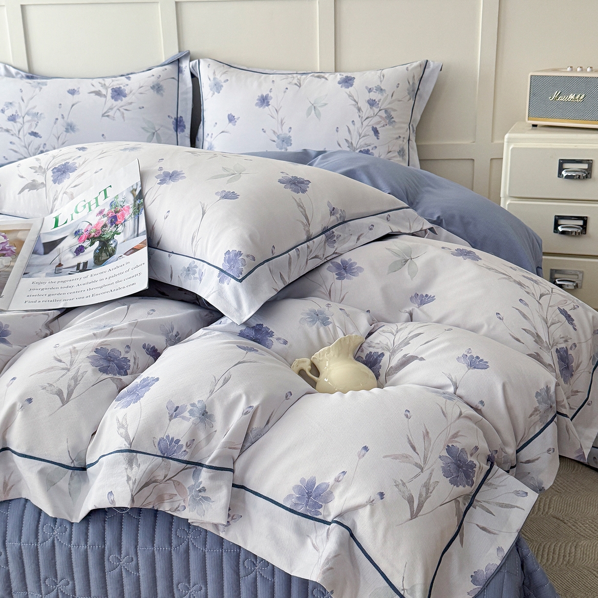 91家纺网 家纺一手货源 找家纺 星光耀 2026新款A类凉感天丝棉床盖四件套 温岚