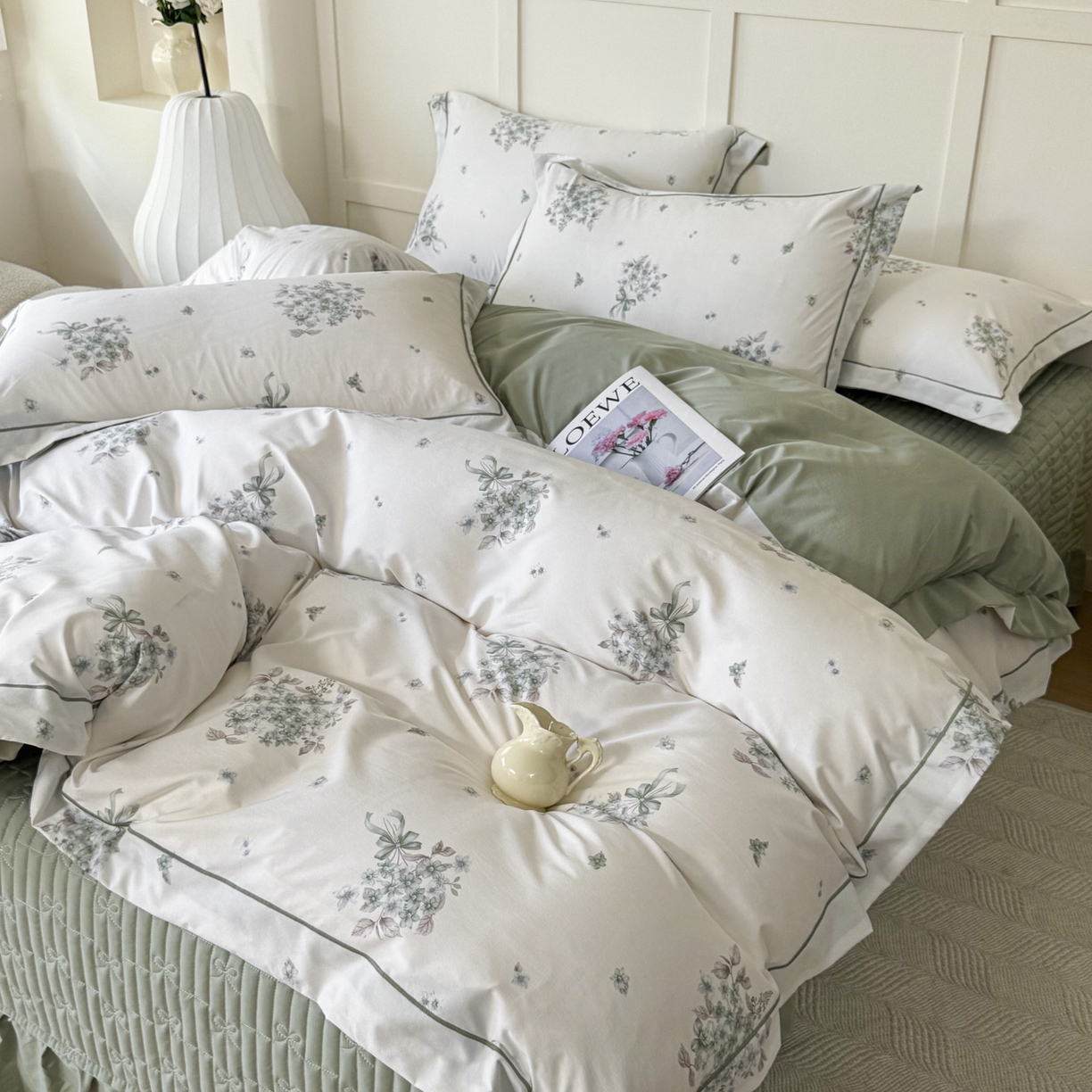 91家纺网 家纺一手货源 找家纺 星光耀 2026新款A类凉感天丝棉床盖四件套 花束