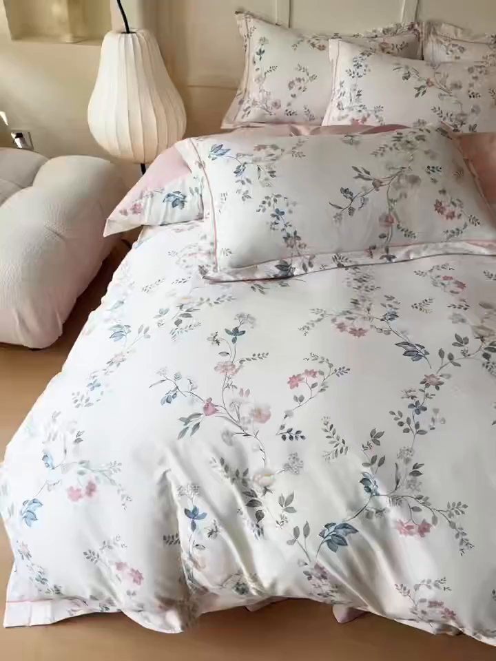 91家纺网 家纺一手货源 找家纺 星光耀 2026新款A类凉感天丝棉床盖四件套 未央