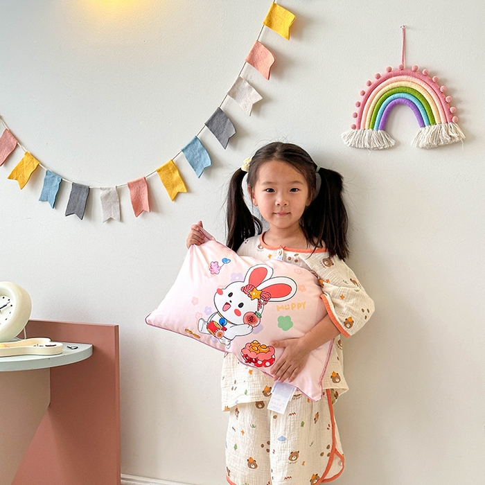 91家纺网 家纺一手货源 找家纺 2026新款卡通儿童枕头婴幼儿园可爱小枕头30*50cm 前途似锦