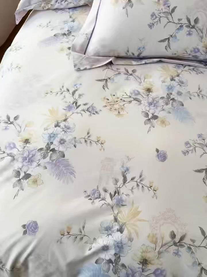 91家纺网 家纺一手货源 找家纺 星光耀 2026新款A类凉感天丝棉床盖四件套 华尔兹