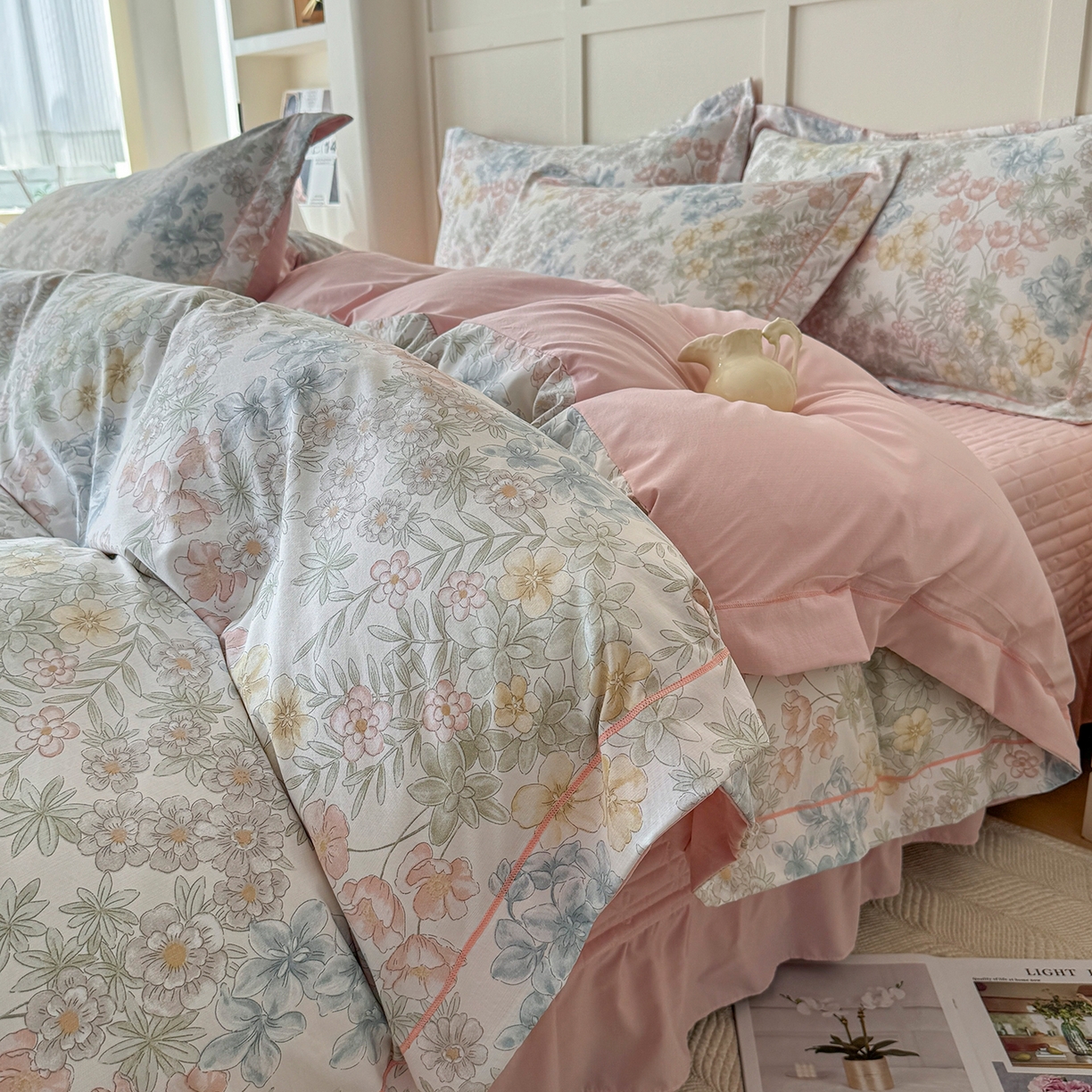 91家纺网 家纺一手货源 找家纺 星光耀 2026新款A类凉感天丝棉床盖四件套 初夏