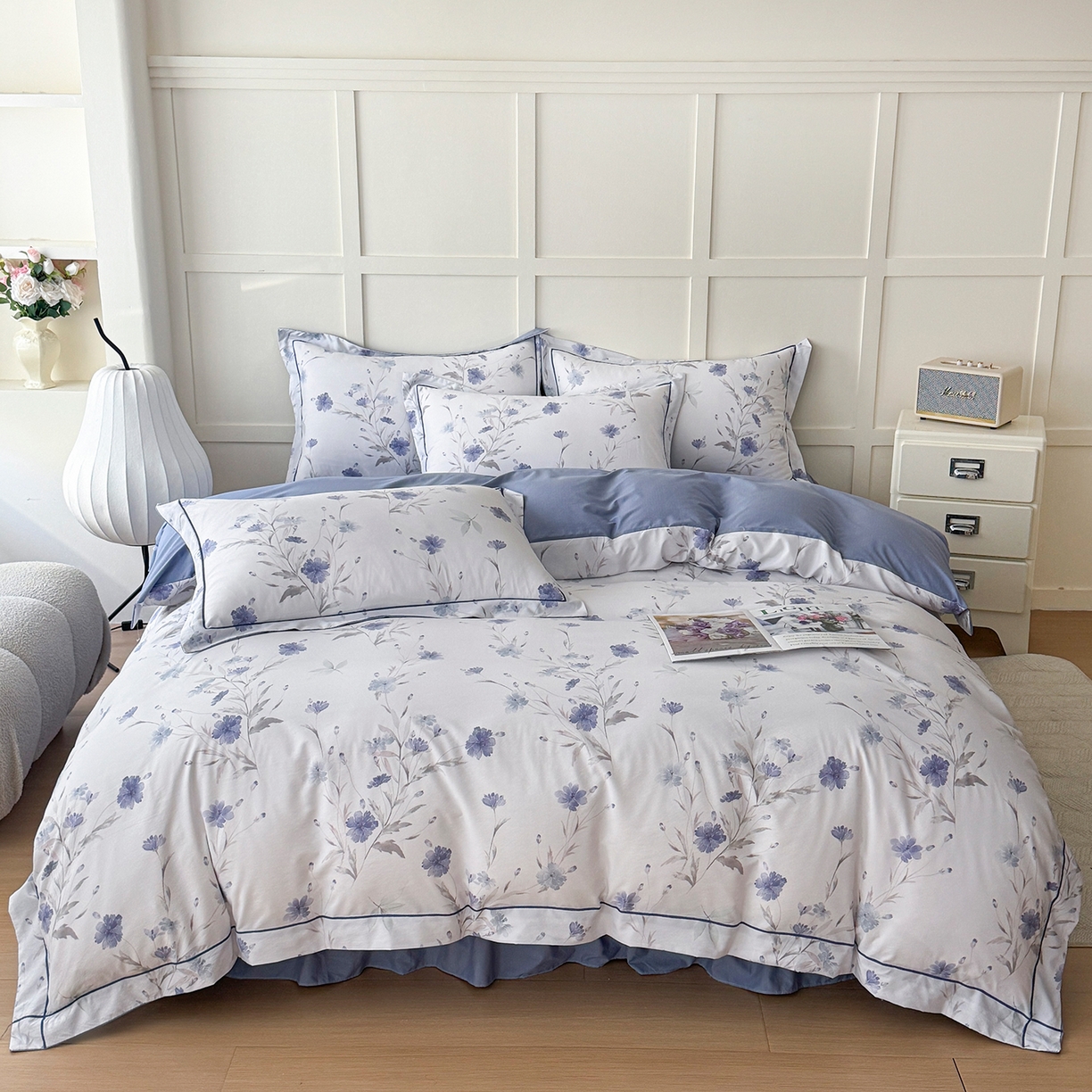 91家纺网 家纺一手货源 找家纺 星光耀 2026新款A类凉感天丝棉床盖四件套 温岚