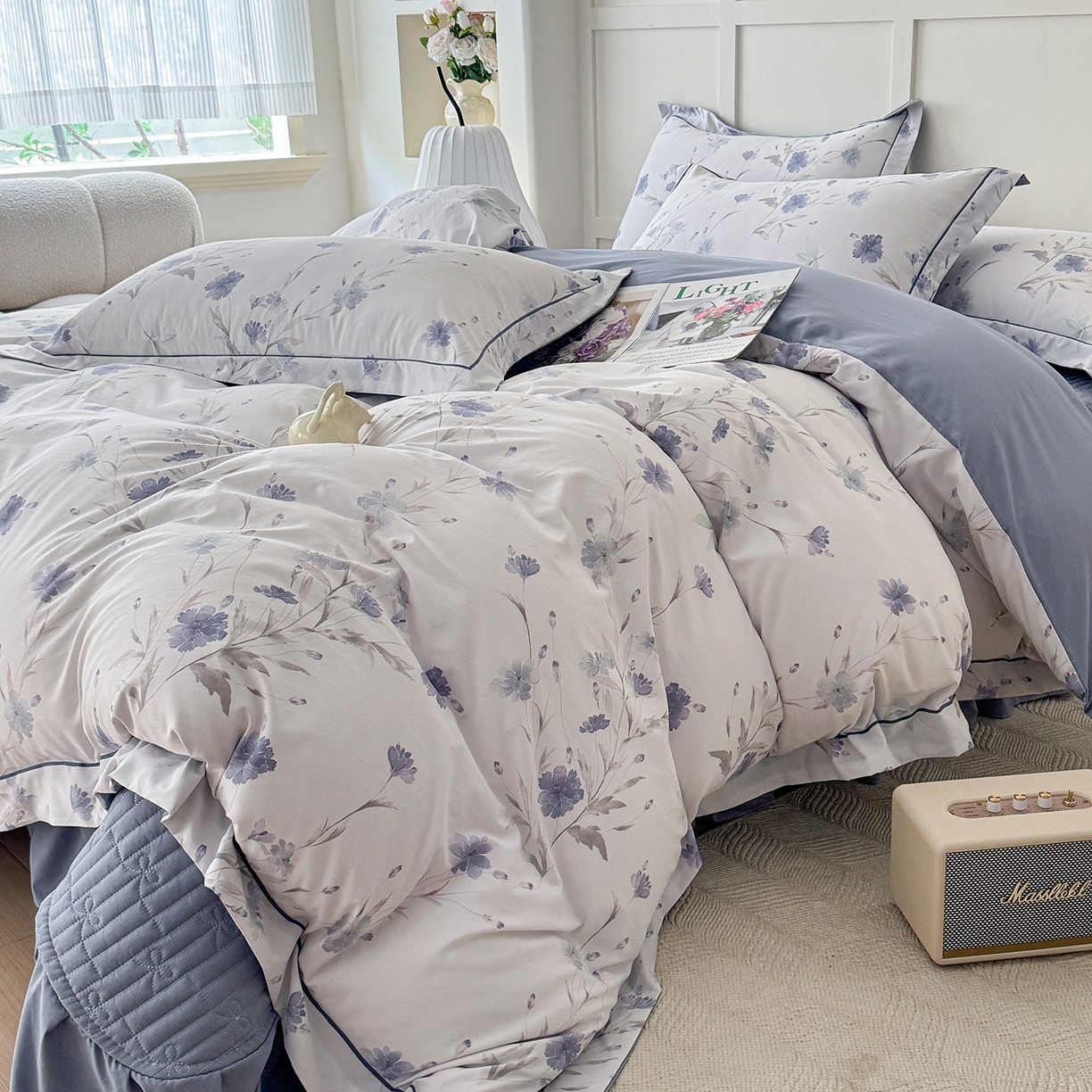 91家纺网 家纺一手货源 找家纺 星光耀 2026新款A类凉感天丝棉床盖四件套 温岚