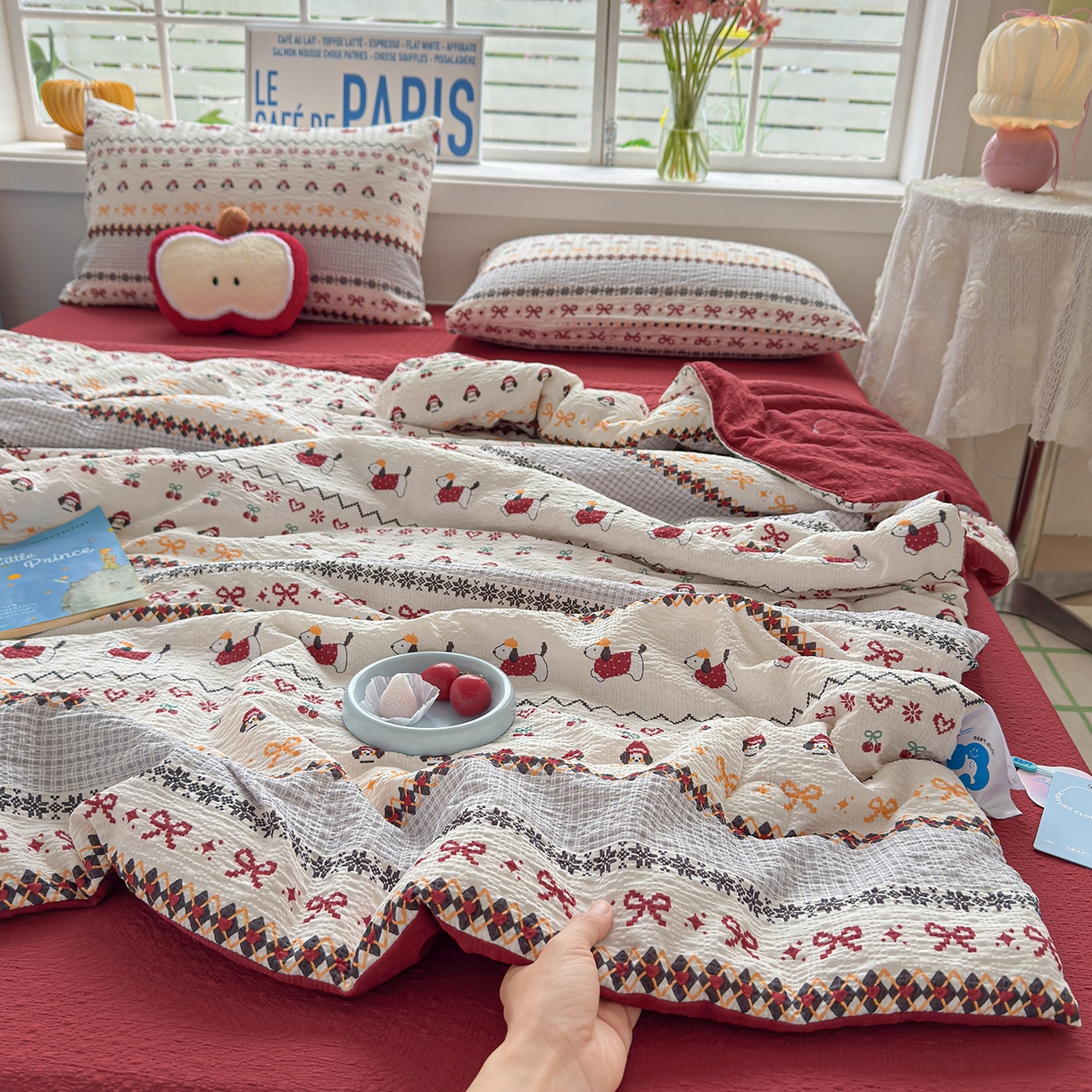 91家纺网 家纺一手货源 找家纺 （总）桔禾家纺 2026新款泡芙棉双层纱夏被夏凉被空调被四件套