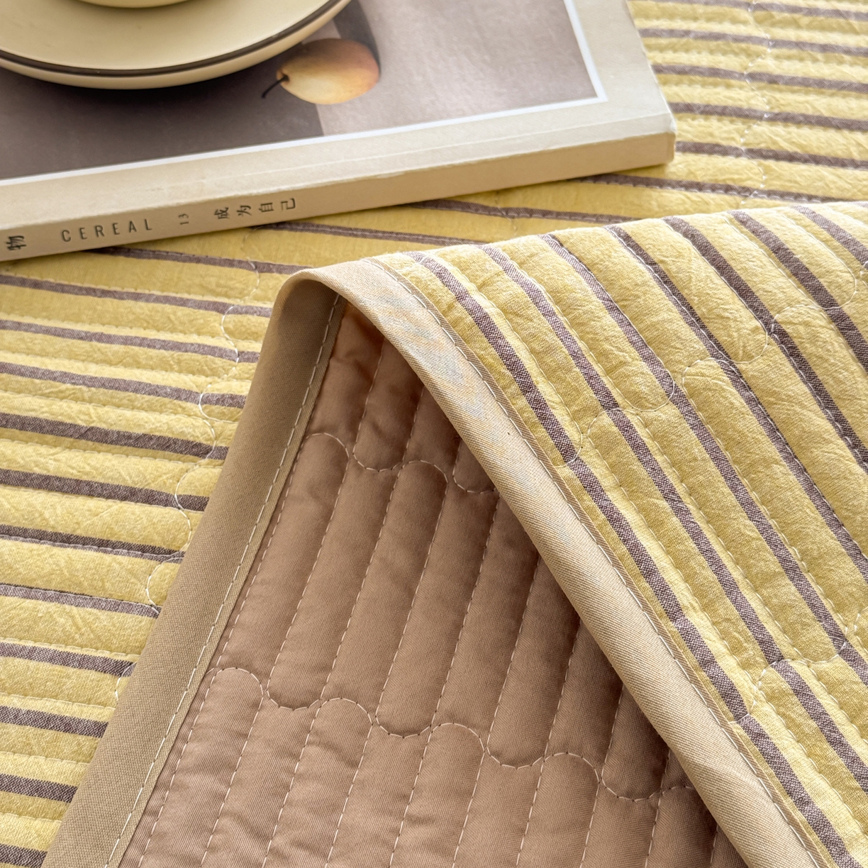 91家纺网 家纺一手货源 找家纺 （总）妮可 2026新款全棉色织水洗棉床盖四件套-伦敦生活系列