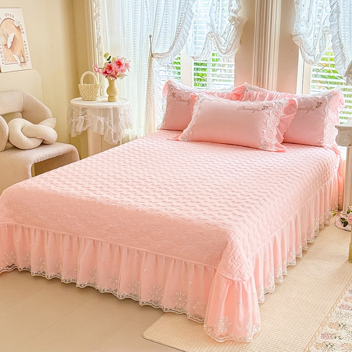 91家纺网 家纺一手货源 找家纺 （总）苏米娜家纺SUMINA 2026韩版亲肤水洗棉公主风夏被床盖款-花涧绣梦