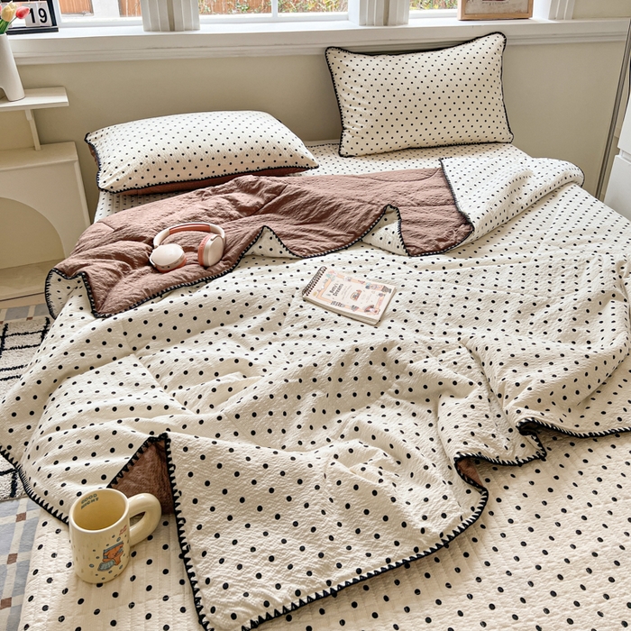 91家纺网 家纺一手货源 找家纺 （总）欧尚 2026新款泡芙纱三角针床盖夏被四件套