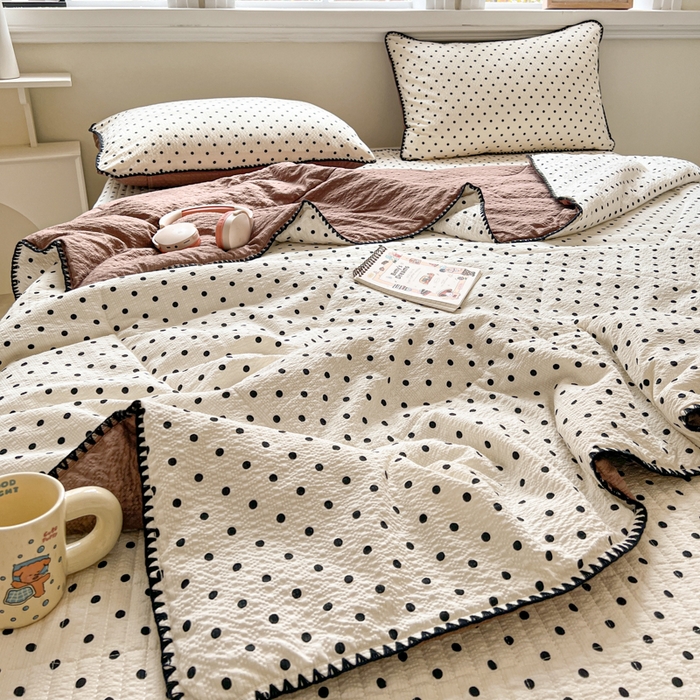 91家纺网 家纺一手货源 找家纺 （总）欧尚 2026新款泡芙纱三角针床盖夏被四件套