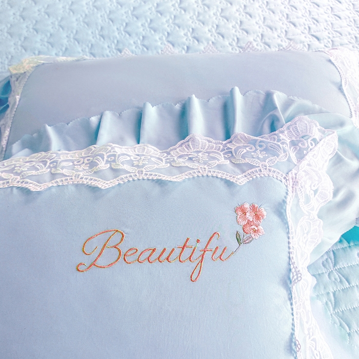 91家纺网 家纺一手货源 找家纺 苏米娜家纺SUMINA 2026韩版亲肤水洗棉公主风夏被床盖款-花涧绣梦 花涧绣梦-梦幻蓝