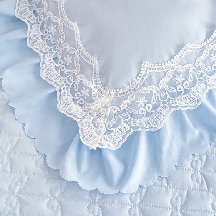 91家纺网 家纺一手货源 找家纺 苏米娜家纺SUMINA 2026韩版亲肤水洗棉公主风夏被床盖款-花涧绣梦 花涧绣梦-梦幻蓝