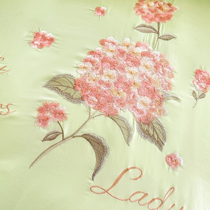 91家纺网 家纺一手货源 找家纺 苏米娜家纺SUMINA 2026韩版亲肤水洗棉公主风夏被床盖款-花涧绣梦 花涧绣梦-清新绿