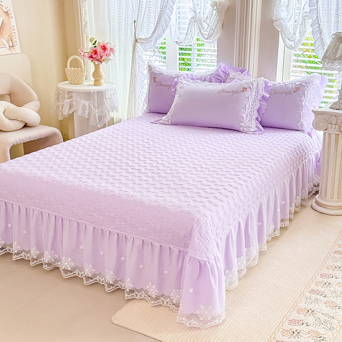 91家纺网 家纺一手货源 找家纺 苏米娜家纺SUMINA 2026韩版亲肤水洗棉公主风夏被床盖款-花涧绣梦 花涧绣梦-优雅紫