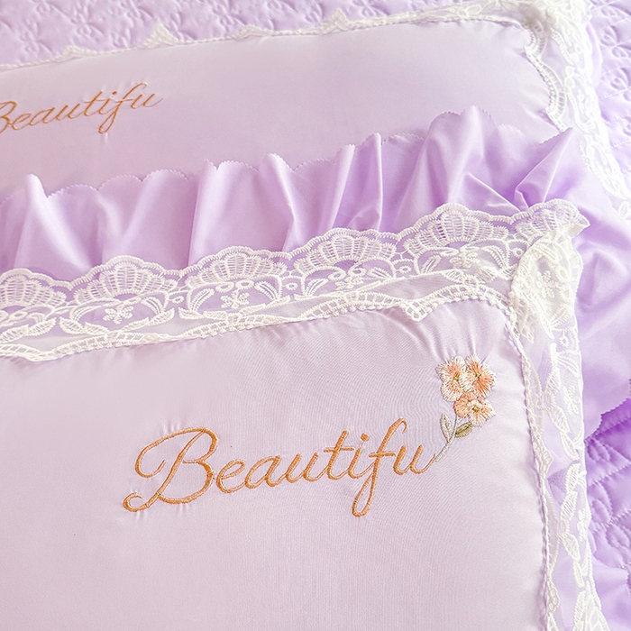 91家纺网 家纺一手货源 找家纺 苏米娜家纺SUMINA 2026韩版亲肤水洗棉公主风夏被床盖款-花涧绣梦 花涧绣梦-优雅紫